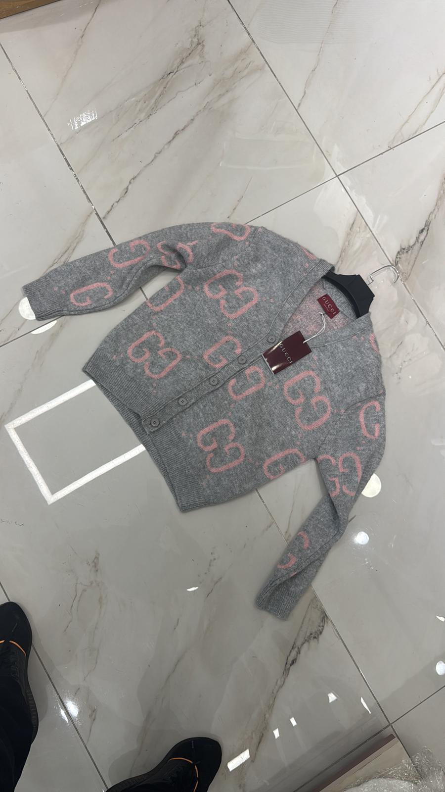 Gucci Logo Cardigan Sweater "Gray" - Slika 3