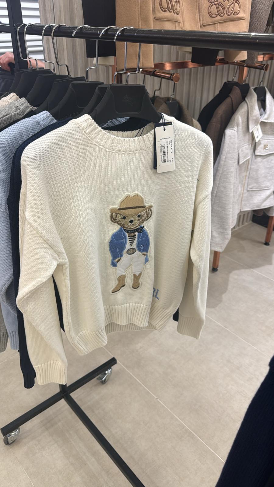 Ralph Lauren Hamptons Spring Polo Bear Silk Sweater "White" - Slika 2