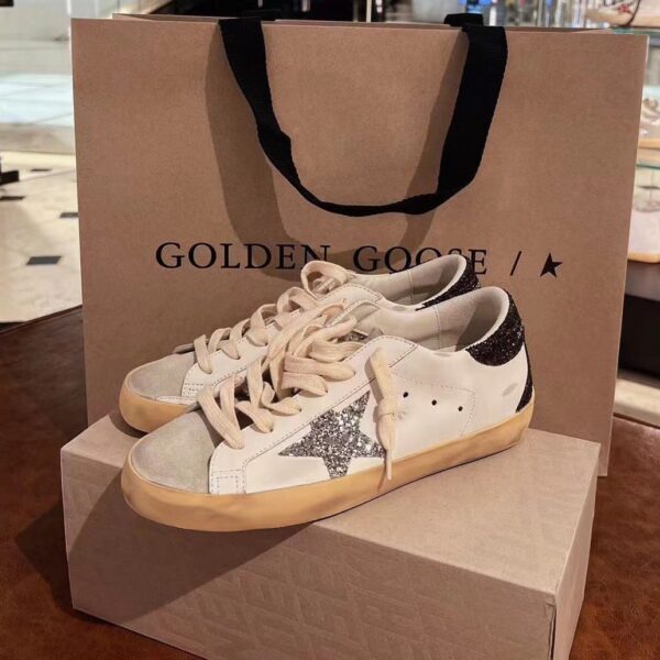 Golden Goose Super-Star White / Grey Glitter / Black Glitter