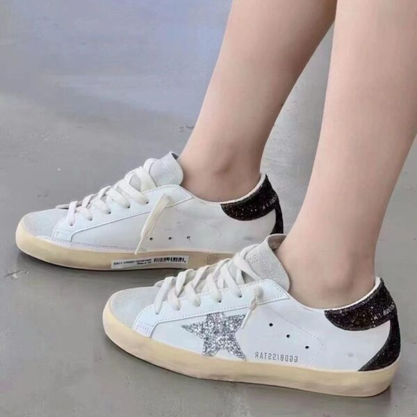 Golden Goose Super-Star White / Grey Glitter / Black Glitter