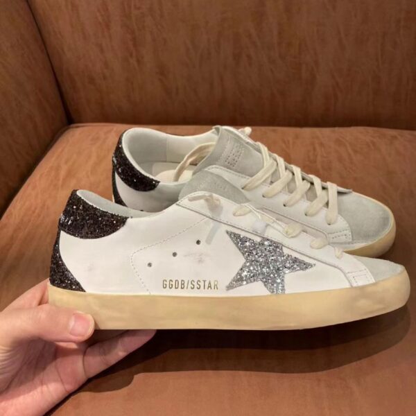 Golden Goose Super-Star White / Grey Glitter / Black Glitter