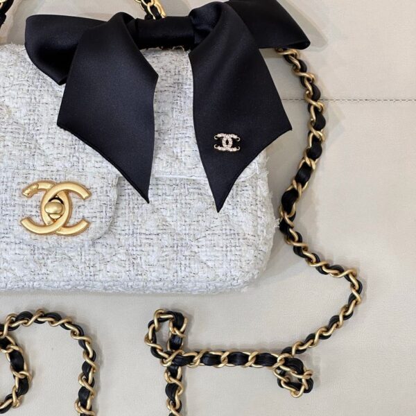 CHANEL Mini Flap Bag White & Black
