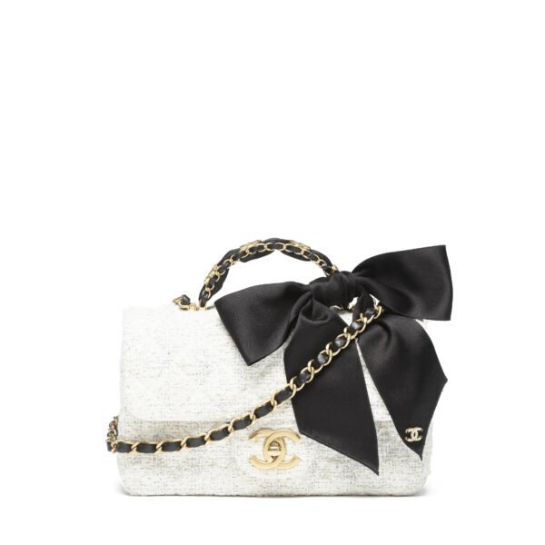 CHANEL Mini Flap Bag White & Black