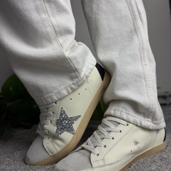 Golden Goose Super-Star White / Grey Glitter / Black Glitter