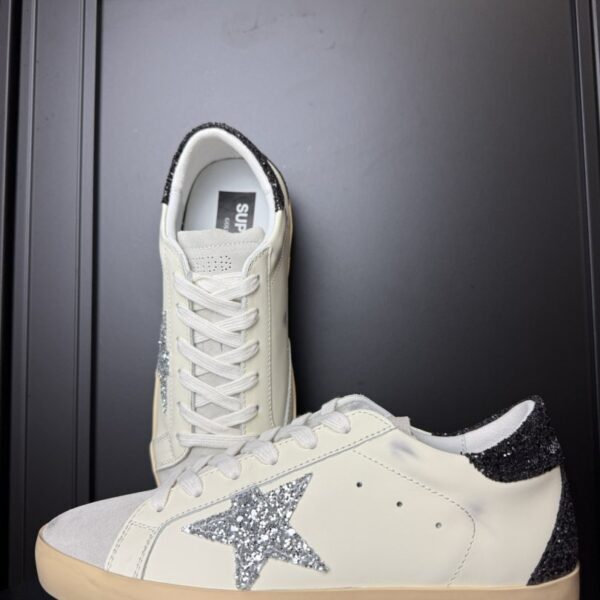 Golden Goose Super-Star White / Grey Glitter / Black Glitter