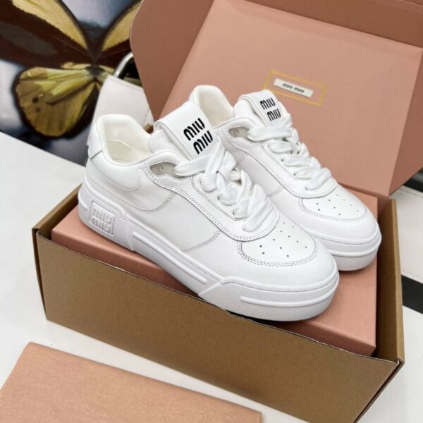 Miu Miu Leather Sneakers "White"