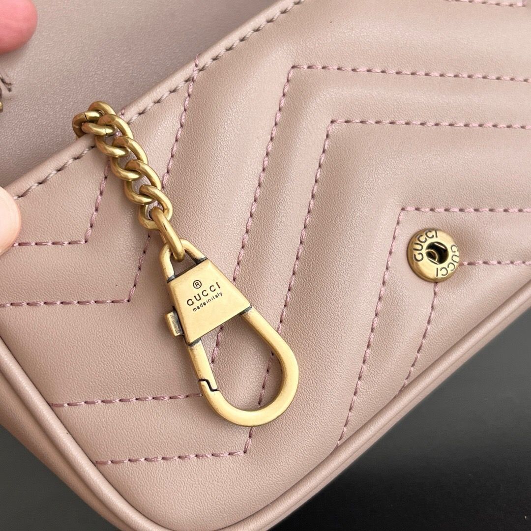 Gucci GG Marmont Matelasse Super Mini Bag "Dusty Pink"