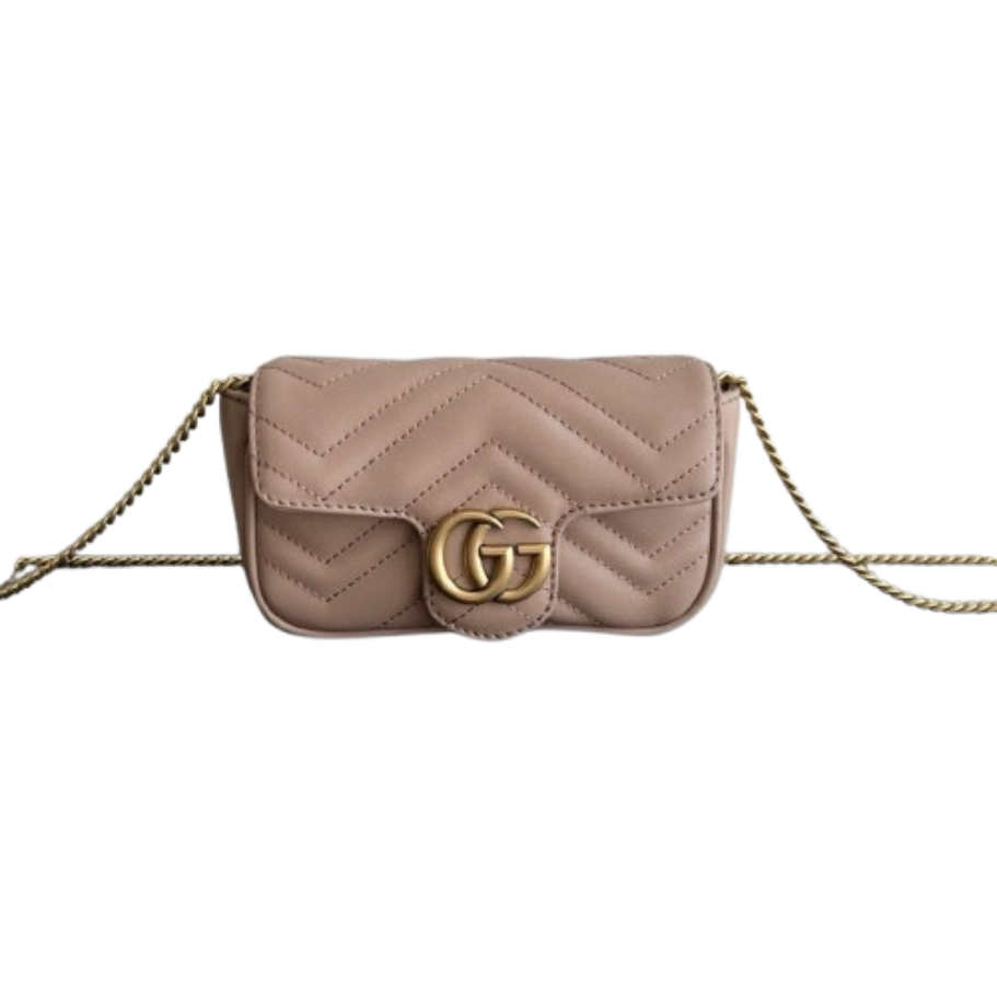 Gucci GG Marmont Matelasse Super Mini Bag "Dusty Pink"