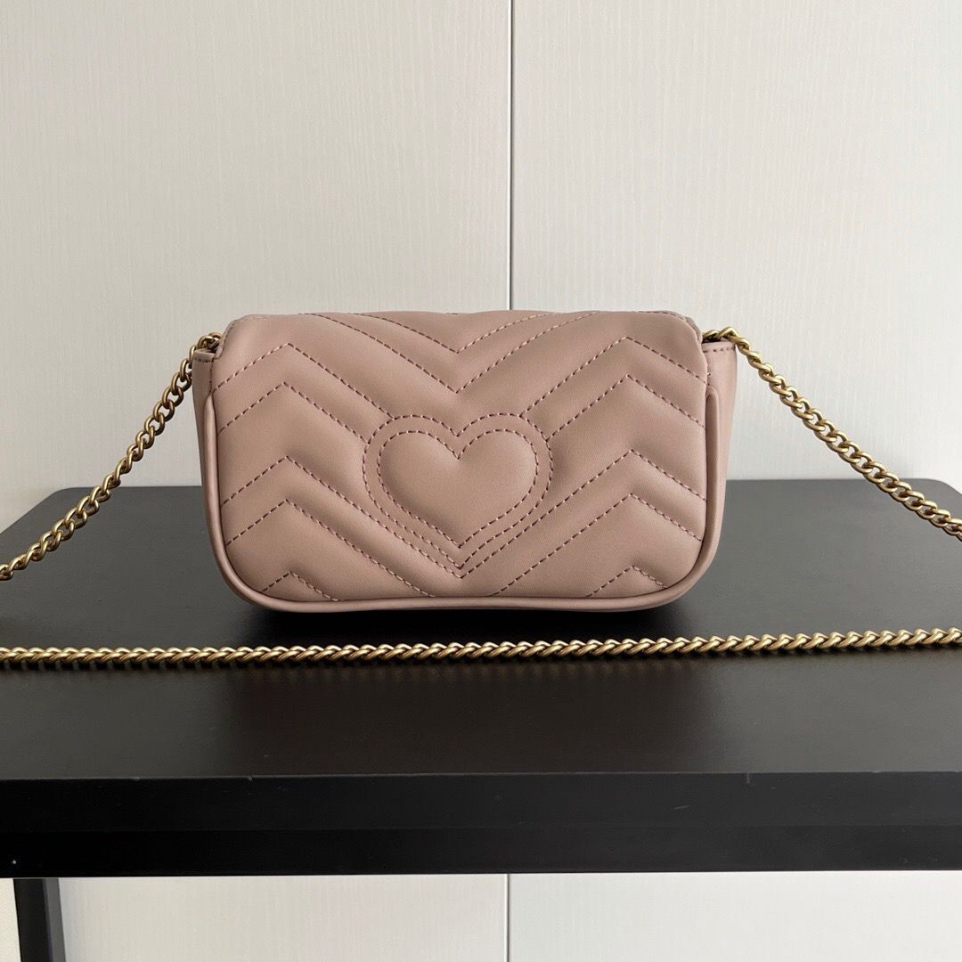 Gucci GG Marmont Matelasse Super Mini Bag "Dusty Pink"