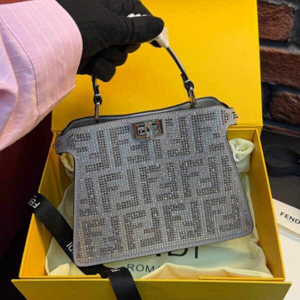 Fendi Silver Crystal Glitter Bag