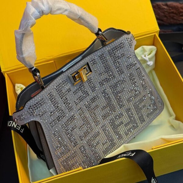 Fendi Silver Crystal Glitter Bag