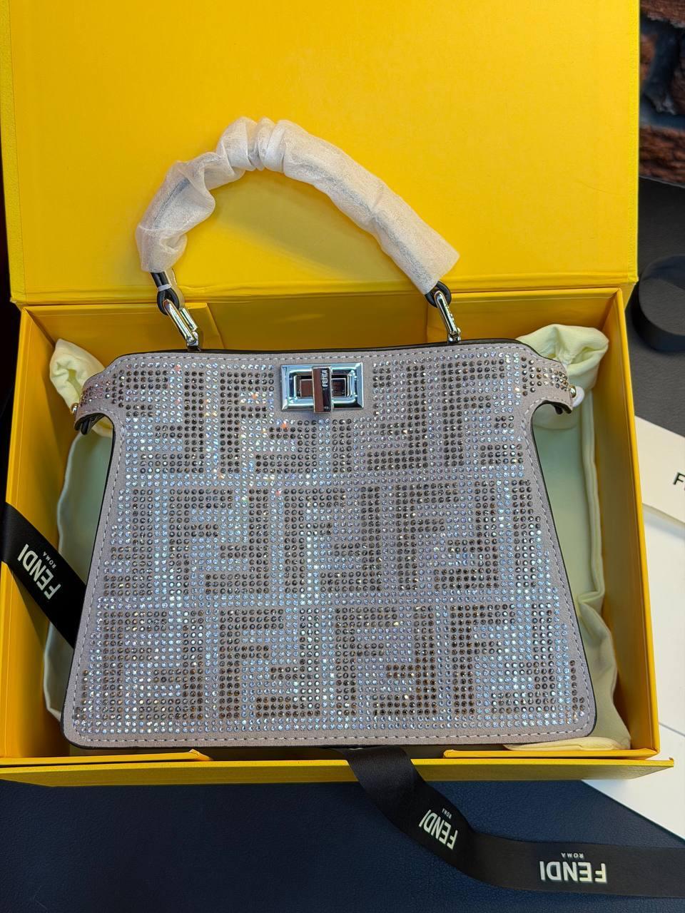 Fendi Silver Crystal Glitter Bag