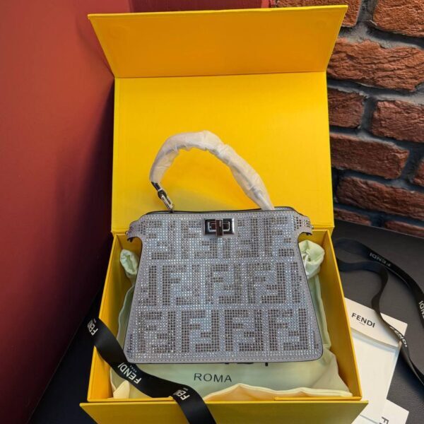 Fendi Silver Crystal Glitter Bag