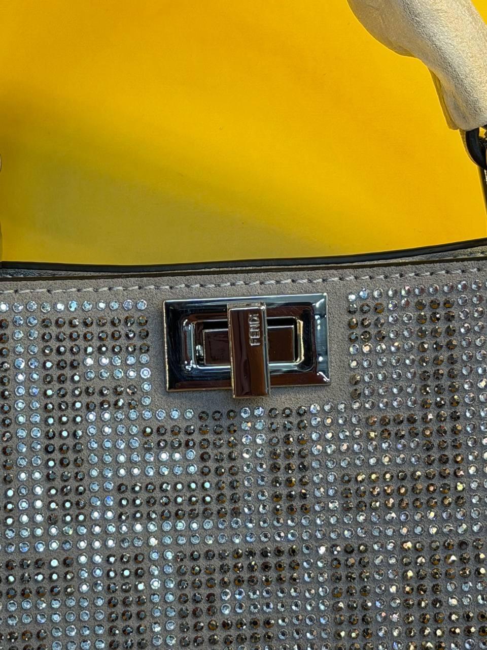 Fendi Silver Crystal Glitter Bag - Slika 8