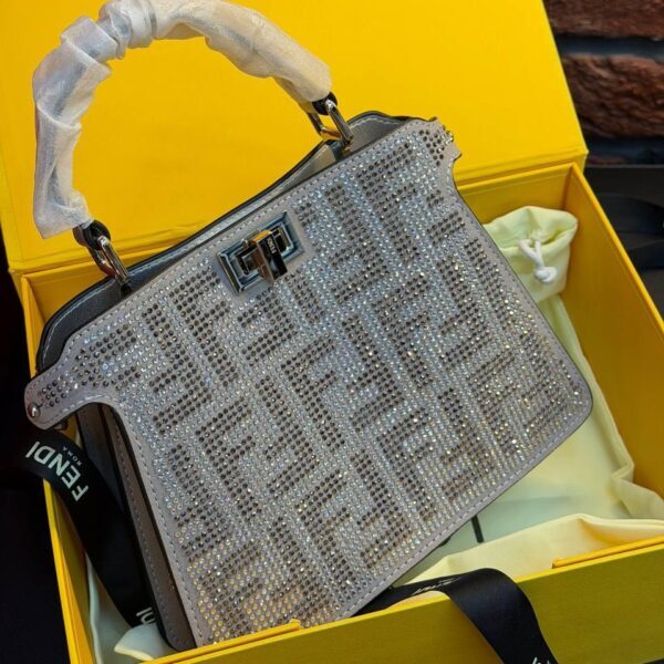 Fendi Silver Crystal Glitter Bag