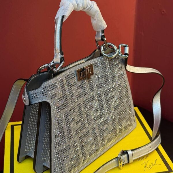 Fendi Silver Crystal Glitter Bag