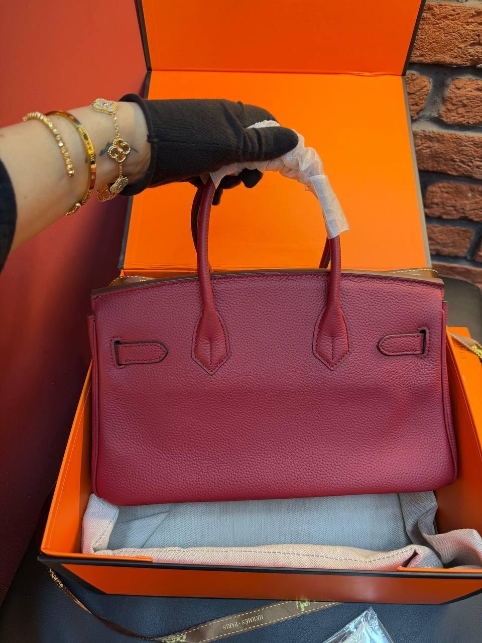 Hermes Birkin 30 Bag "Red" - Slika 7