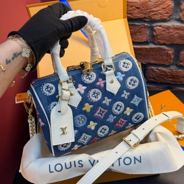 Louis Vuitton Nano Speedy Denim Blue