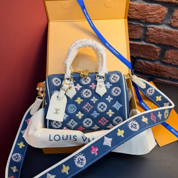 Louis Vuitton Nano Speedy Denim Blue