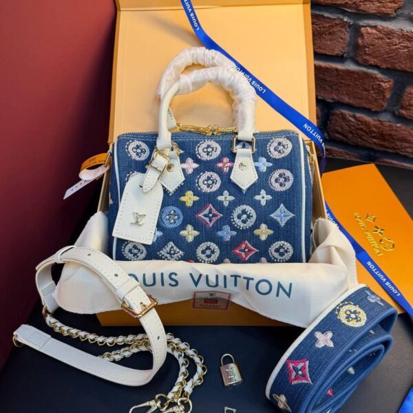 Louis Vuitton Nano Speedy Denim Blue