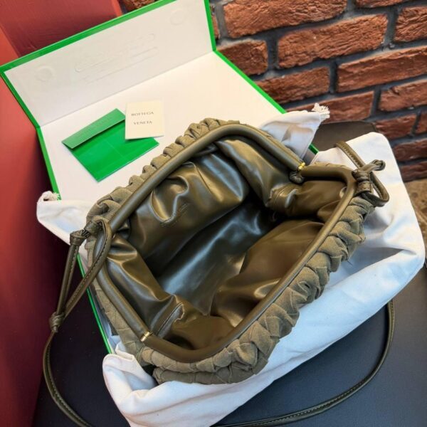 Bottega Veneta Suede Woven Shoulder Bag "Cypress"