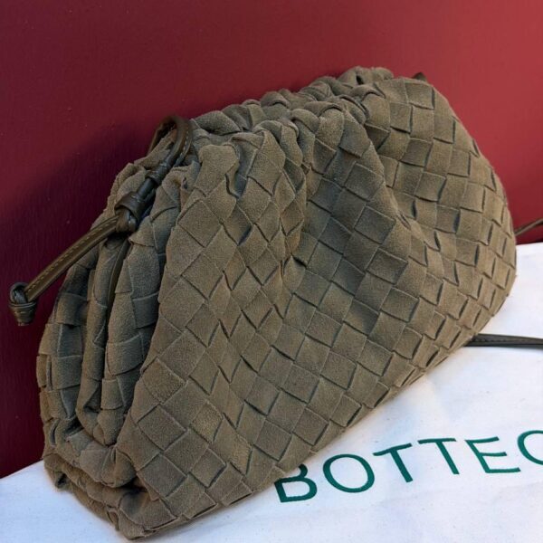 Bottega Veneta Suede Woven Shoulder Bag "Cypress"
