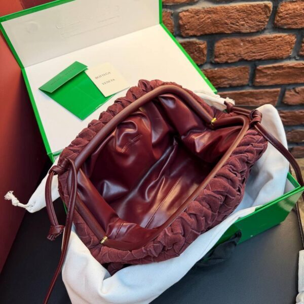 Bottega Veneta Suede Woven Shoulder Bag "Burgundy"