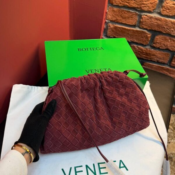 Bottega Veneta Suede Woven Shoulder Bag "Burgundy"