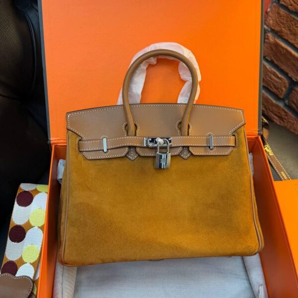 Hermes Birkin 25 Bag Suede "Camel"