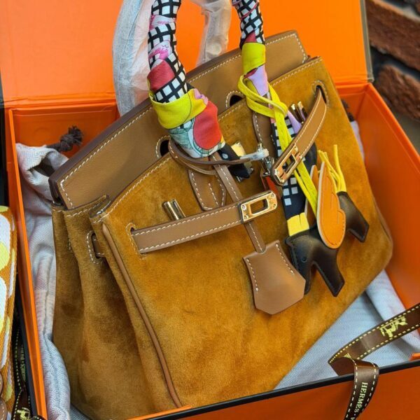 Hermes Birkin 25 Bag Suede "Camel"