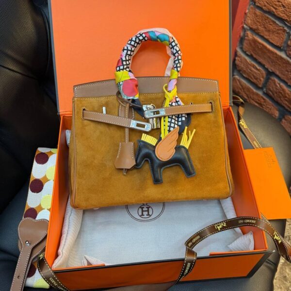 Hermes Birkin 25 Bag Suede "Camel"