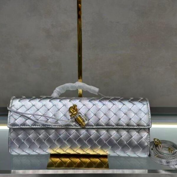 Bottega Veneta Andiamo Clutch "Silver"