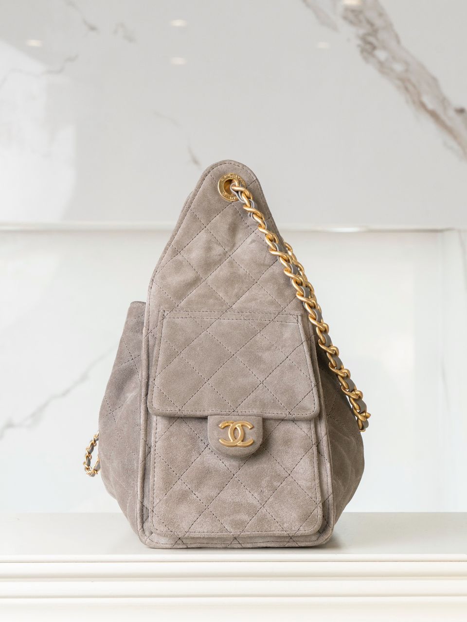 Chanel Mini 25 Hobo Bag Suede Leather - Slika 3