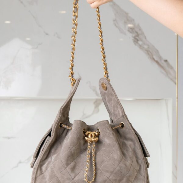Chanel Mini 25 Hobo Bag Suede Leather
