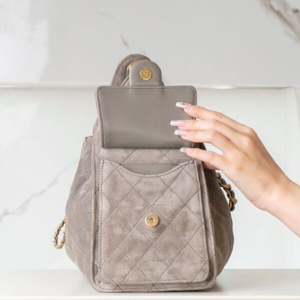 Chanel Mini 25 Hobo Bag Suede Leather