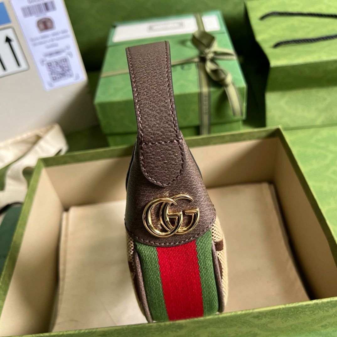 Gucci Ophidia Bag Mini Jumbo GG Camel/Ebony in Canvas - Slika 6