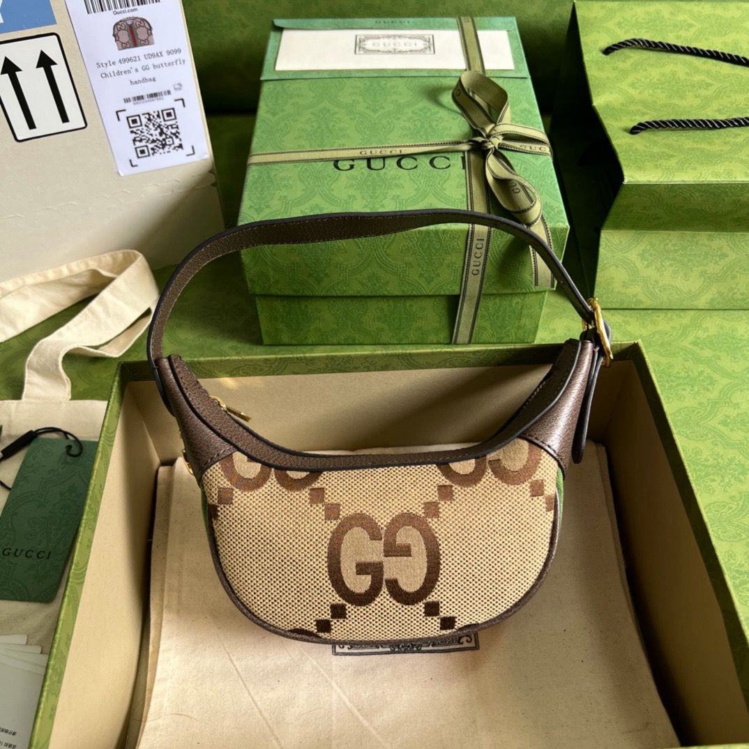 Gucci Ophidia Bag Mini Jumbo GG Camel/Ebony in Canvas - Slika 7
