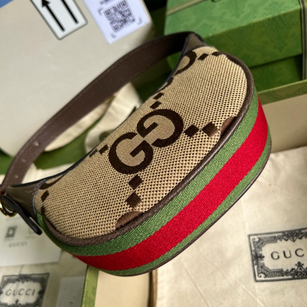 Gucci Ophidia Bag Mini Jumbo GG Camel/Ebony in Canvas - Slika 9