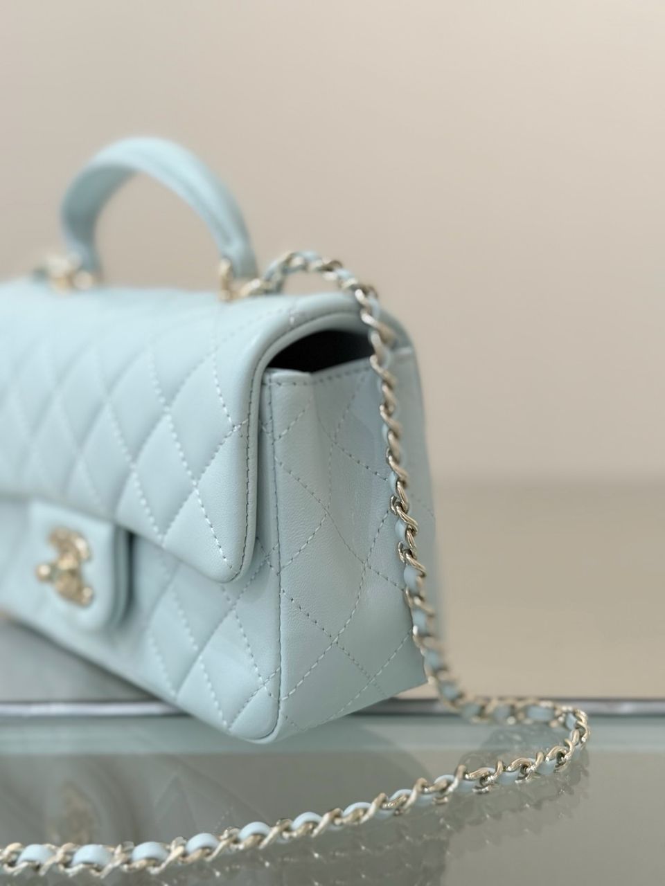 CHANEL Mini Flap Bag Light Blue - Slika 2