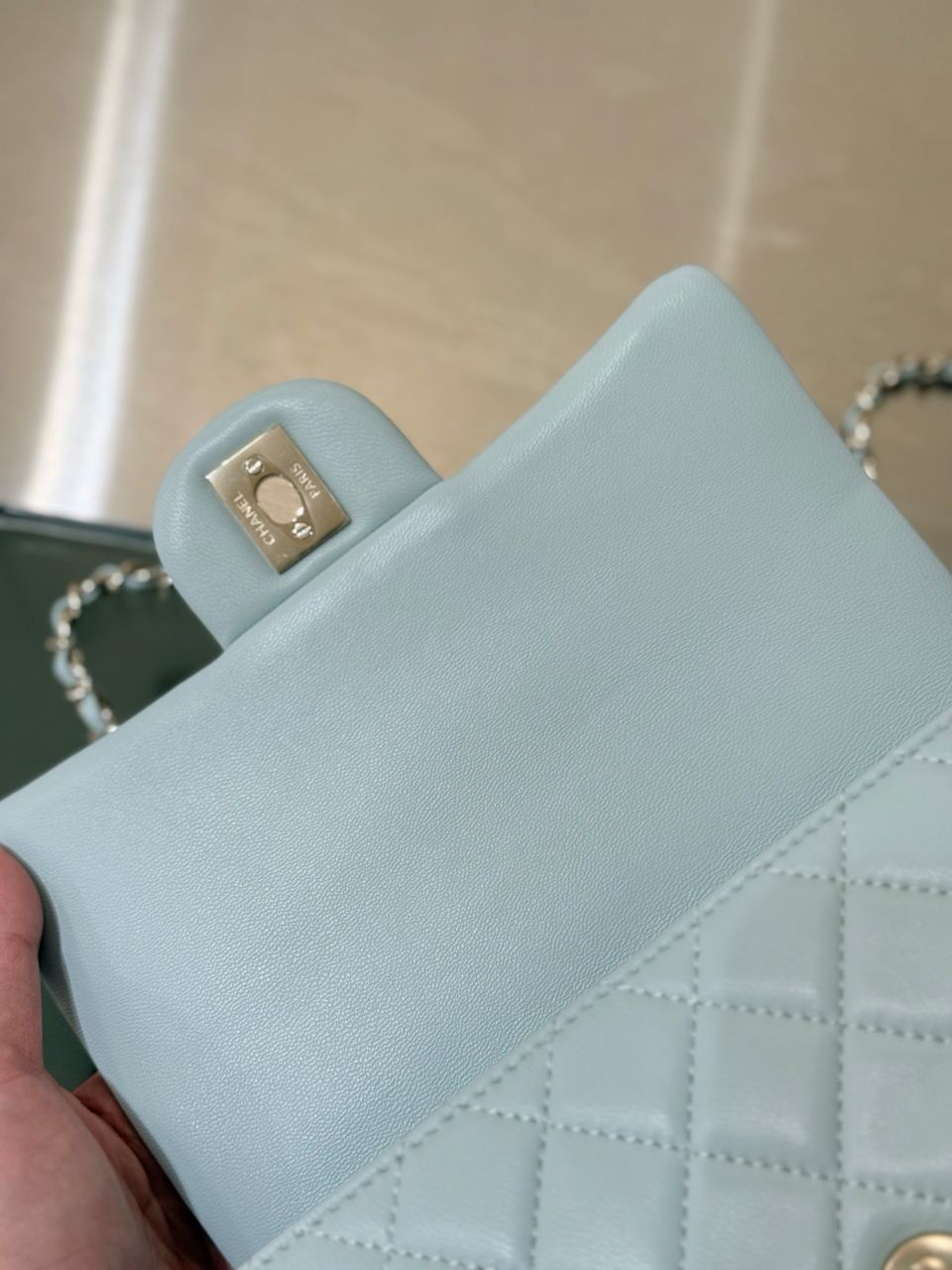 CHANEL Mini Flap Bag Light Blue - Slika 3