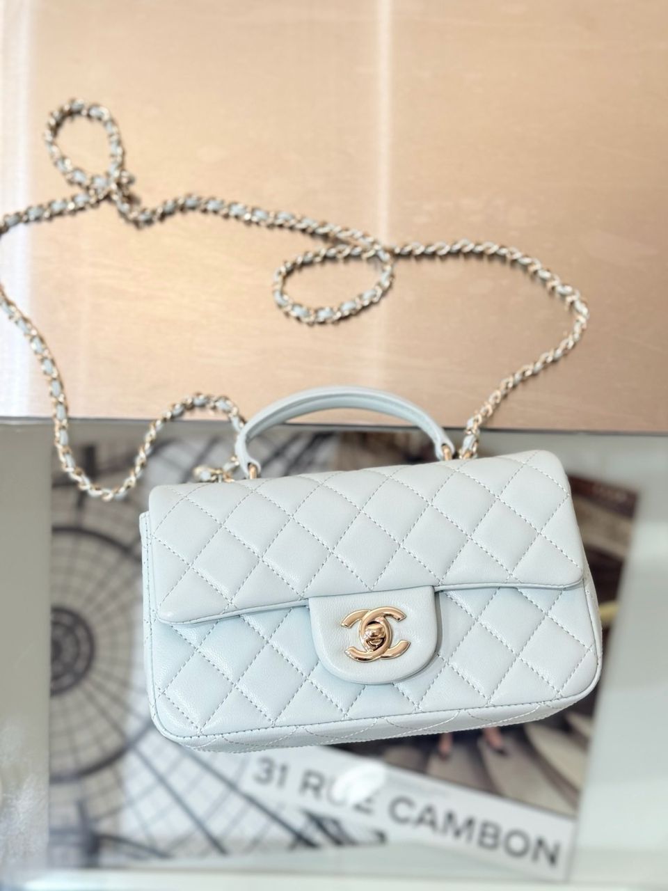 CHANEL Mini Flap Bag Light Blue - Slika 6
