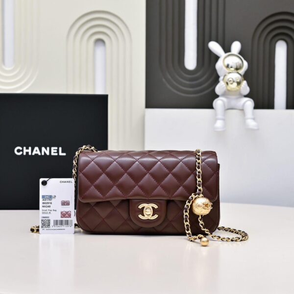 CHANEL Mini Flap Bag Brown
