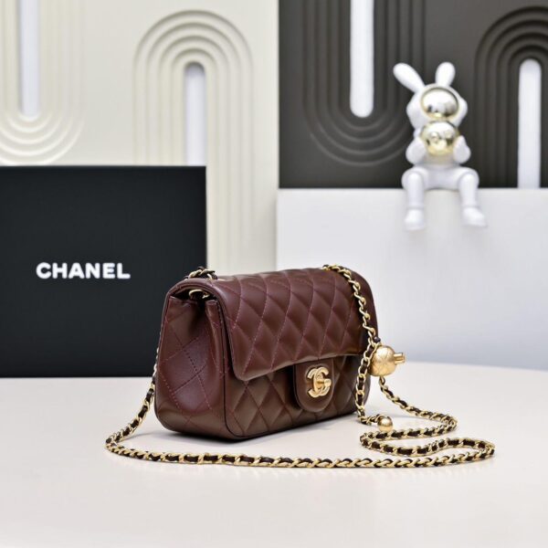 CHANEL Mini Flap Bag Brown